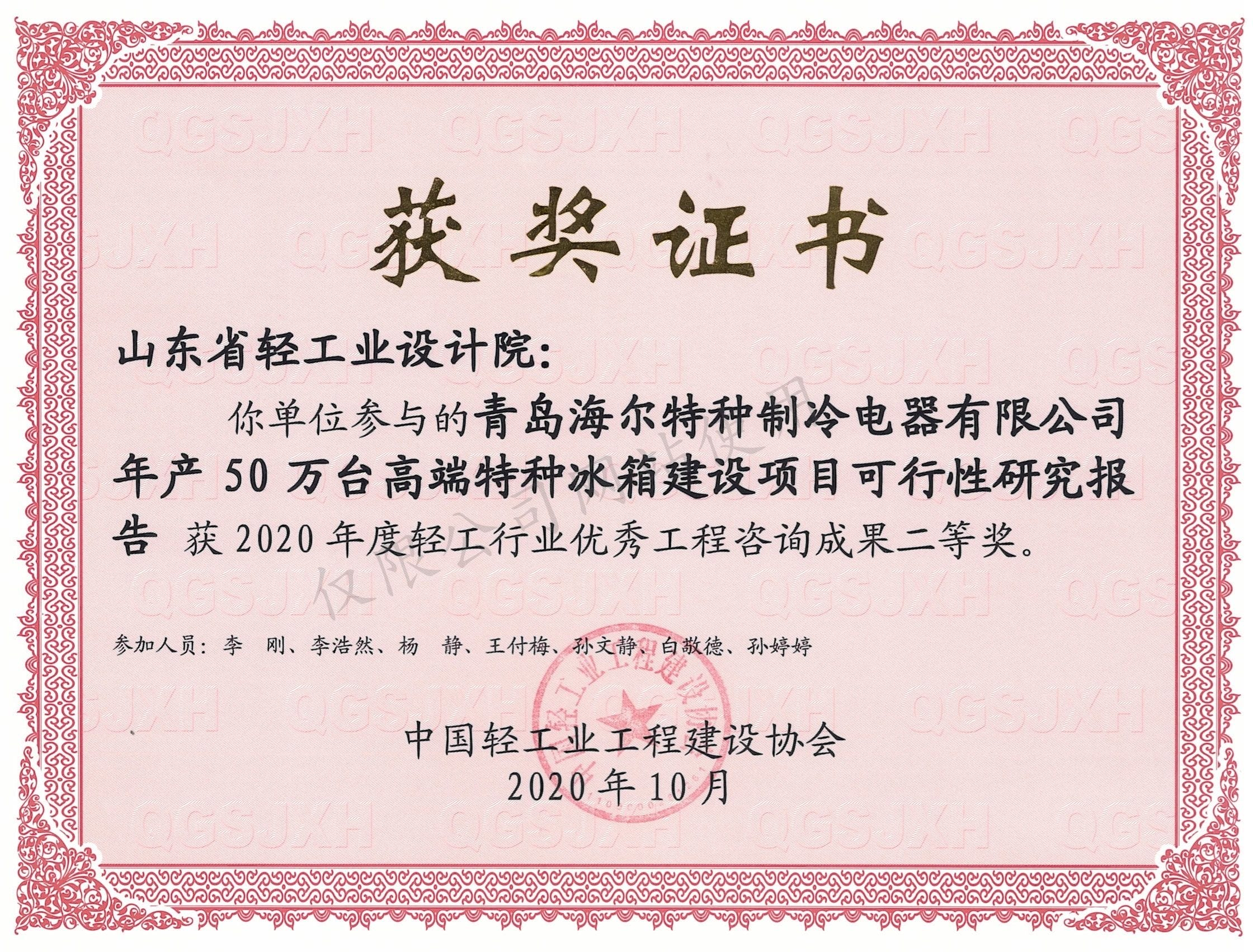 2020青島海爾咨詢(xún)二等獎(jiǎng)